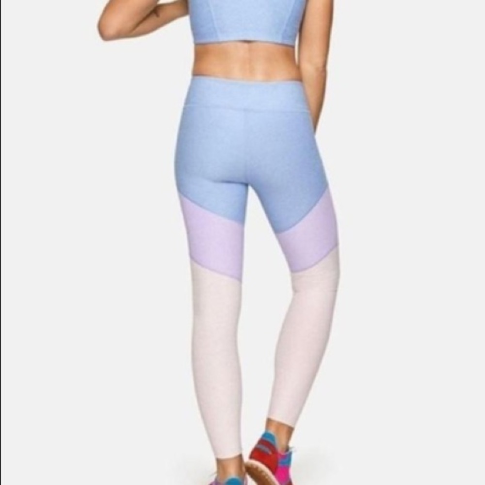 Outdoor Voices Blue Color Block Leggings